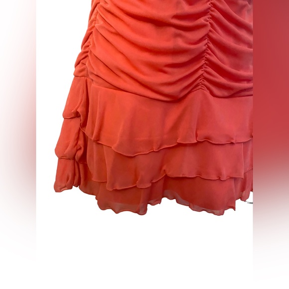 MODA International Y2K Ruched Mini Coral Halter Dress Size XS - Picture 2 of 7